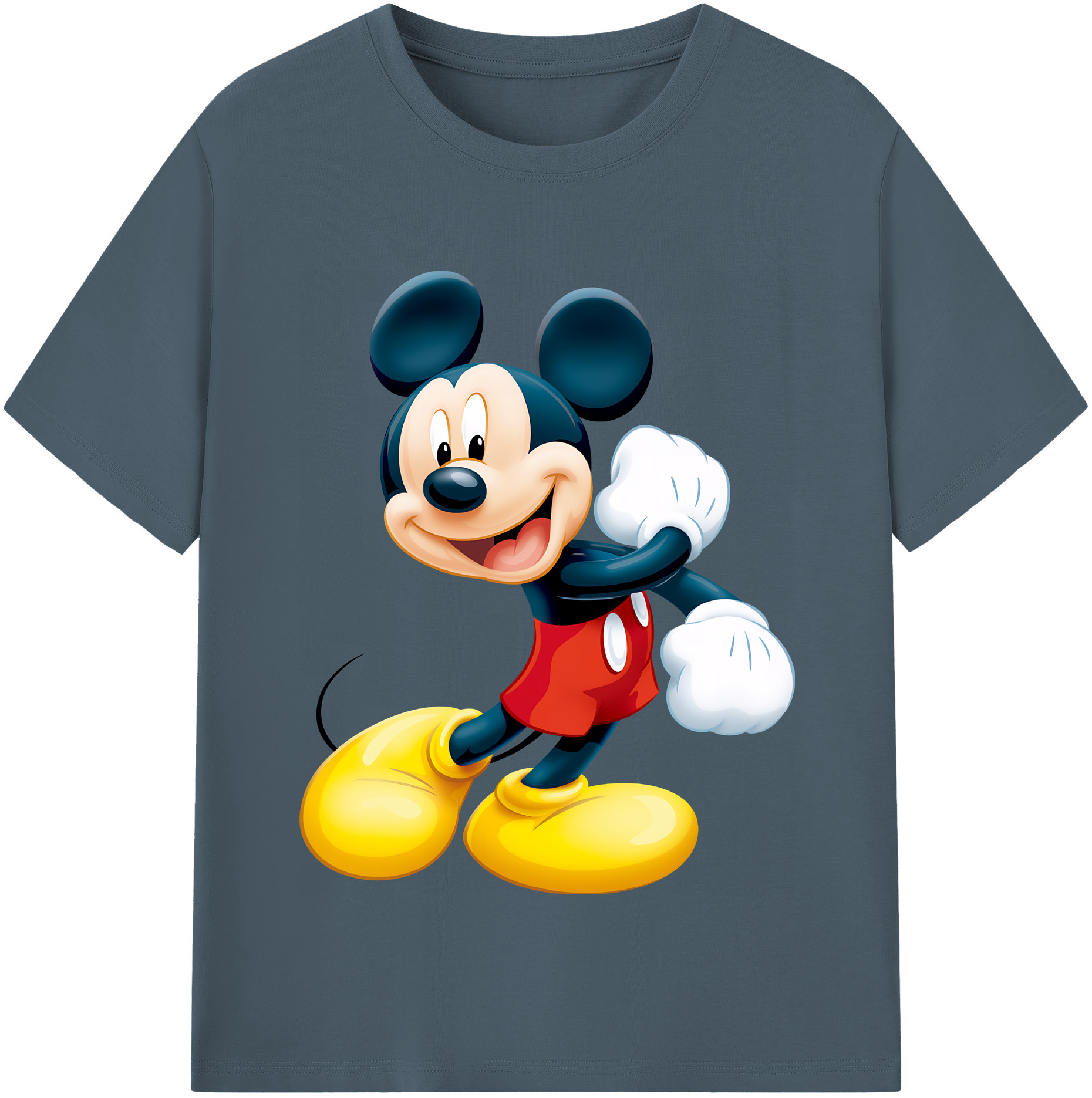 （画像用） ミッキーマウス Mickey Mouse 綿100％半袖Tシャツ（フロントプリント）